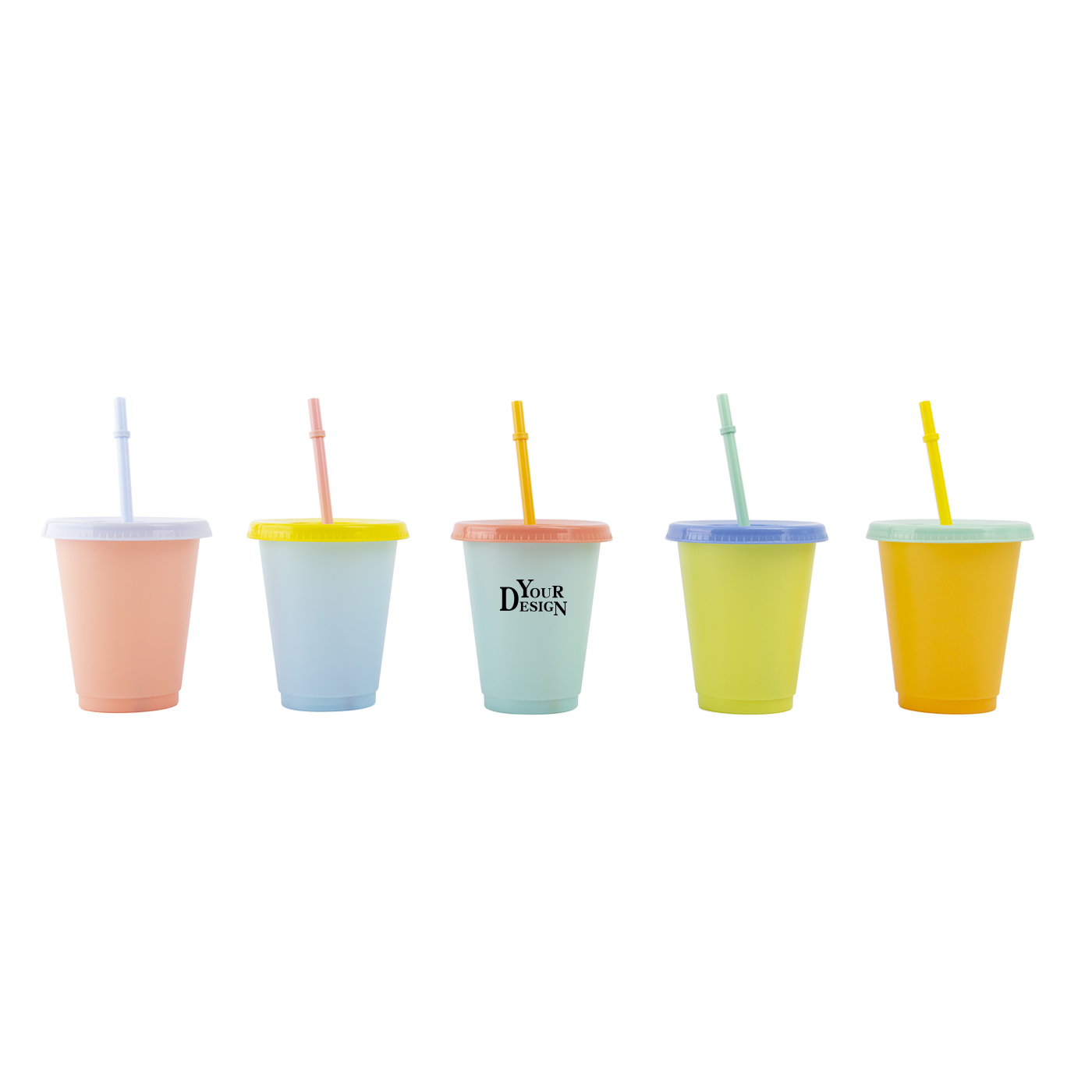 16 oz. Color Changing Cup With Straw Set2