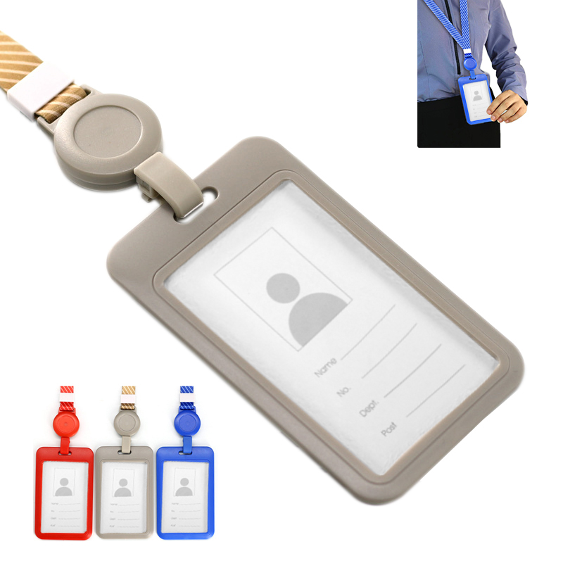 Hard Plastic Work Badge Holder With Lanyard