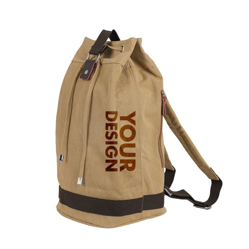 Canvas Retro Drawstring Bucket Backpack1