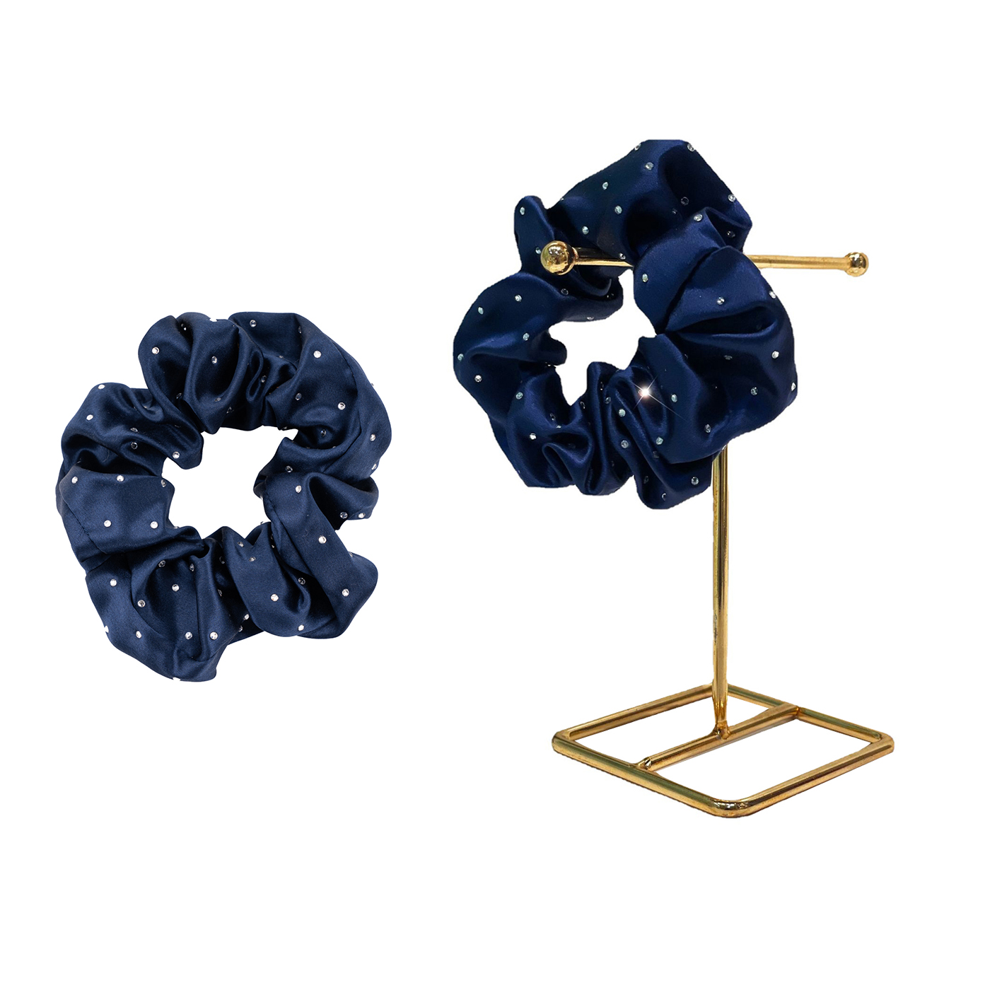 Silk Hair Scrunchie With Crystal