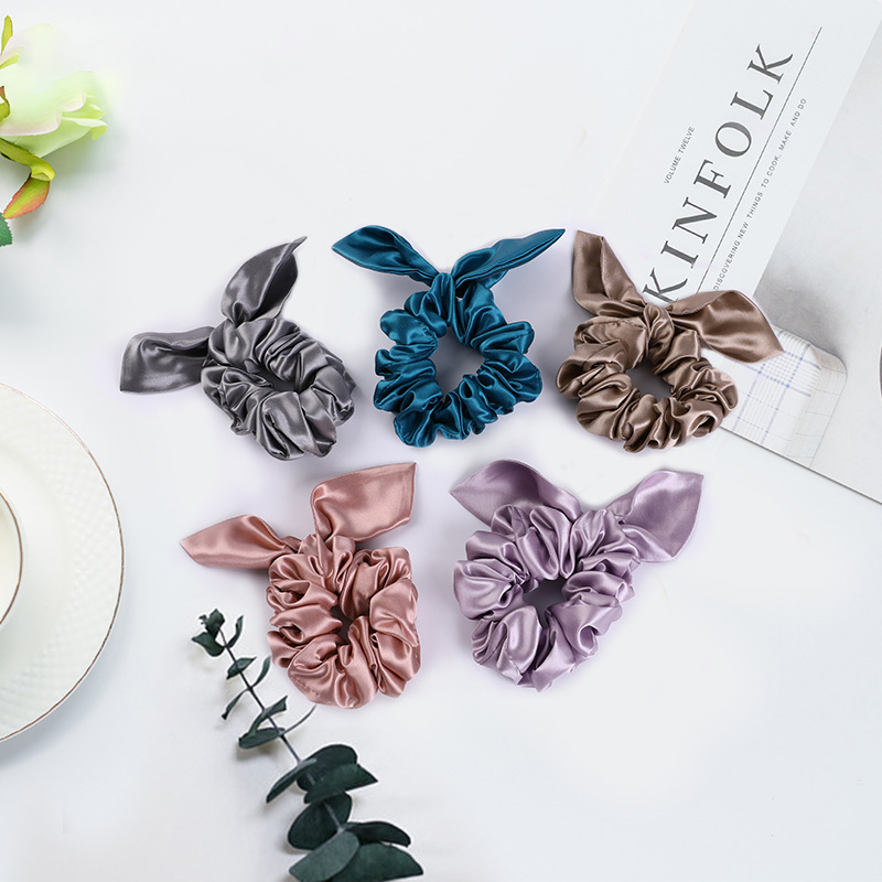 Silk Bunny Ear Scrunchie1