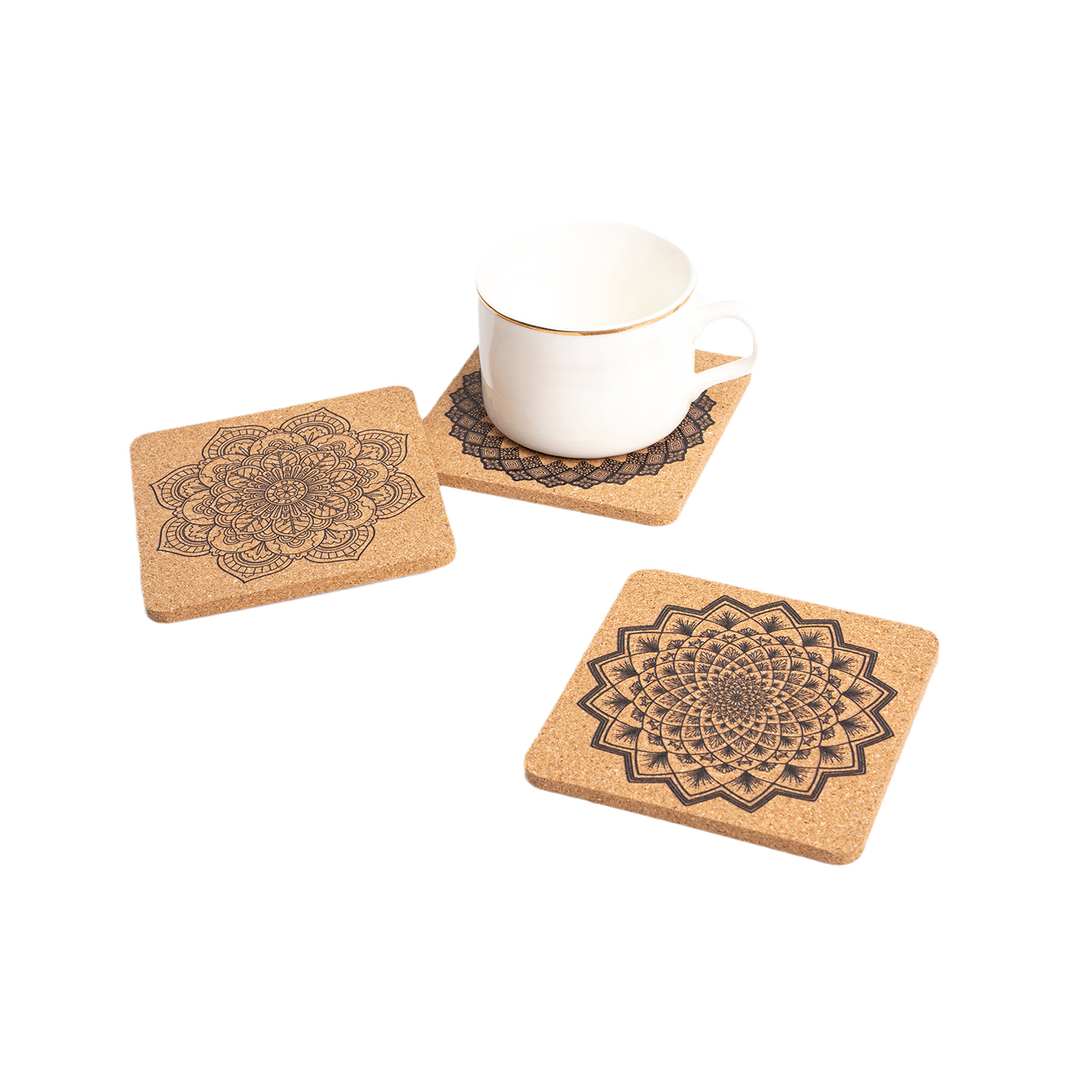 Promotional Printed Square Cork Coaster1
