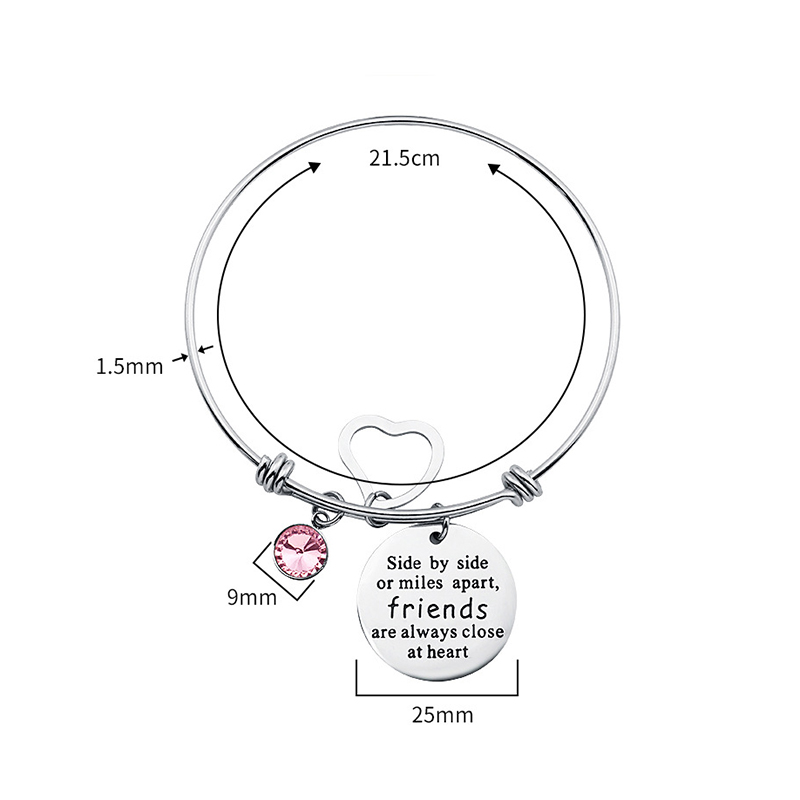 Custom Metal Adjustable Charm Bangle Bracelet2