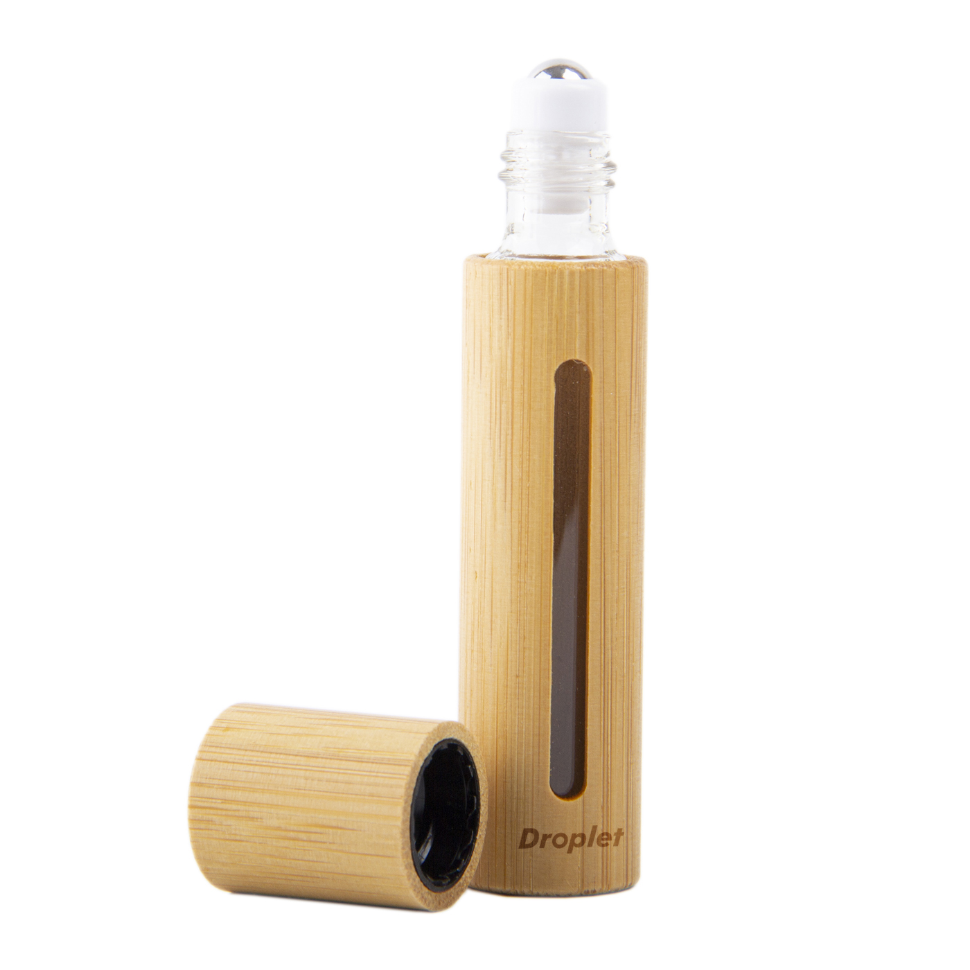 Bamboo Glass Roll On Bottle With Window