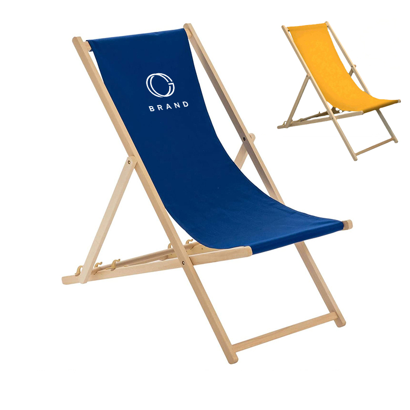Adjustable Folding Wood Beach Sling Chair