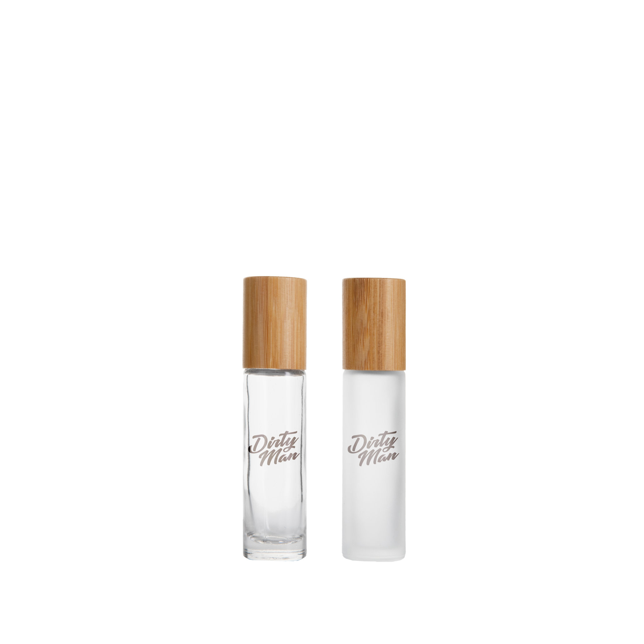 Glass Roll On Bottle With Bamboo Lid