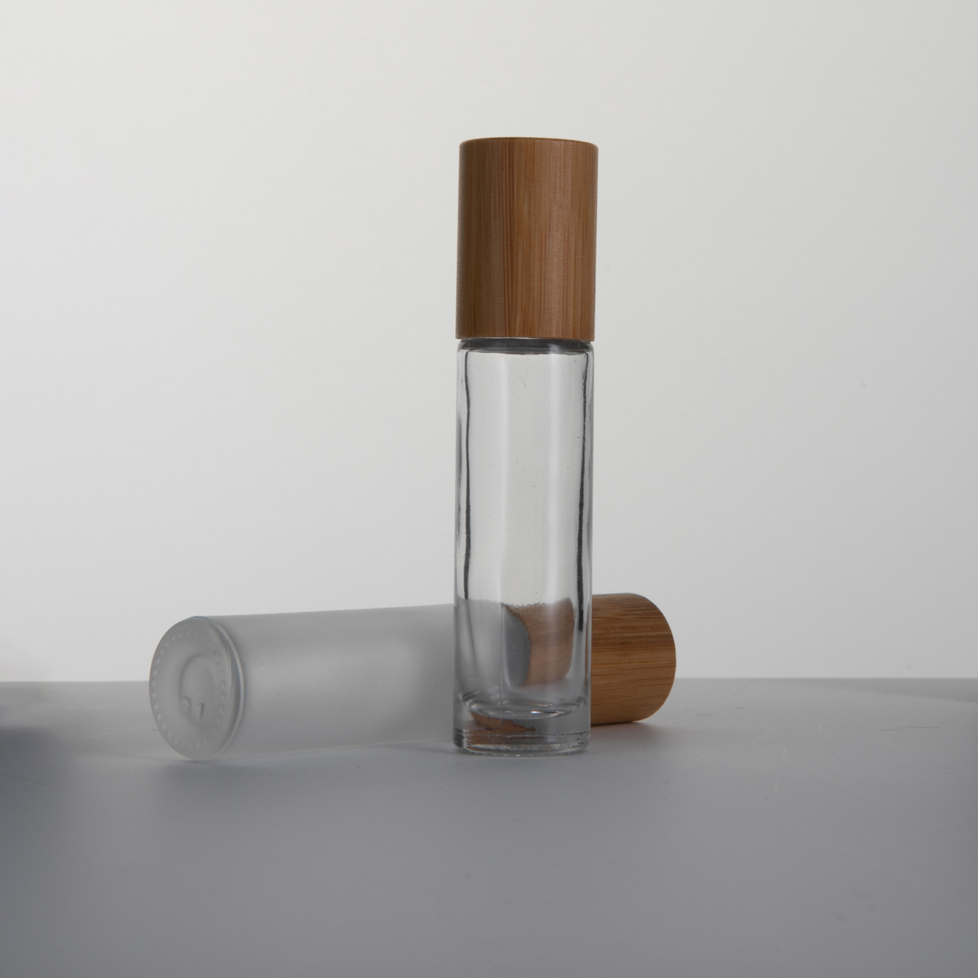Glass Roll On Bottle With Bamboo Lid2