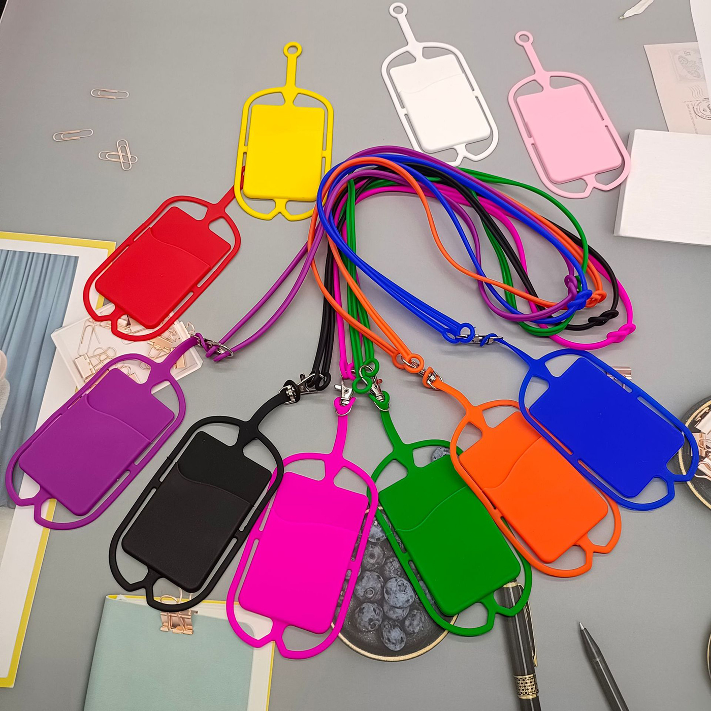 Phone Silicone Lanyard With Card Holder3