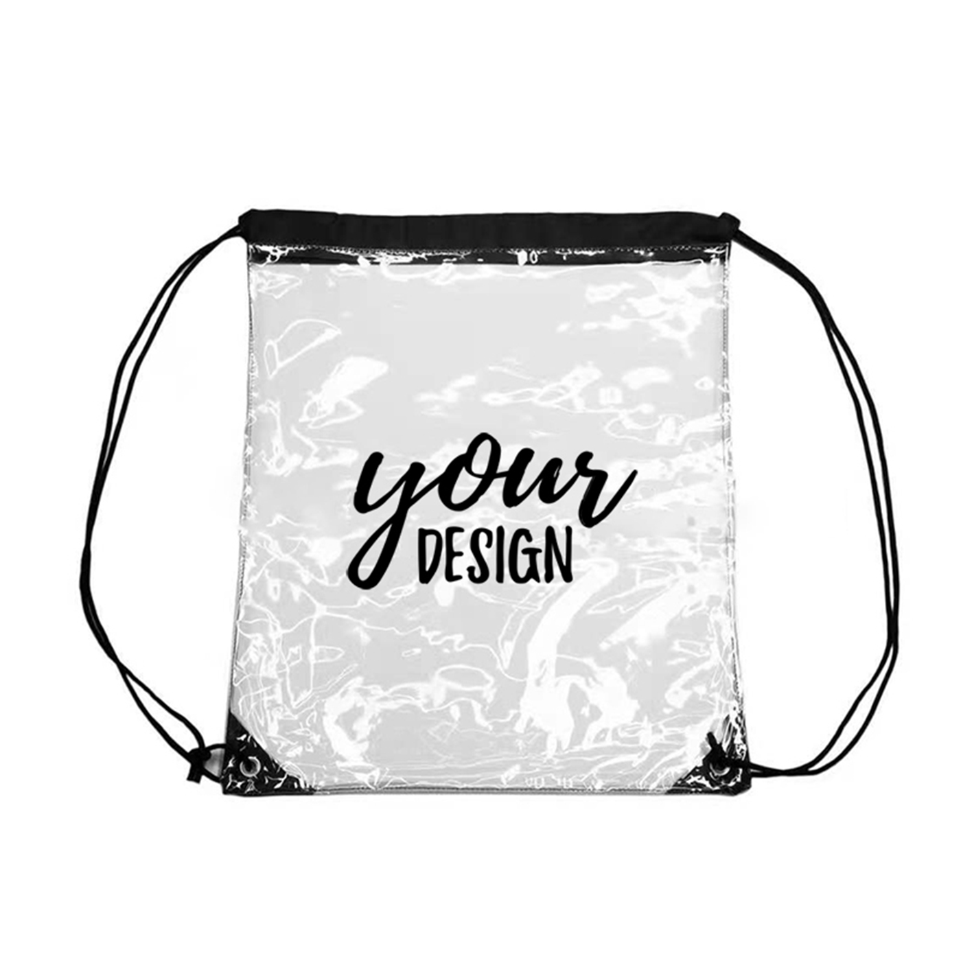 Printed Waterproof Clear Drawstring Bag1