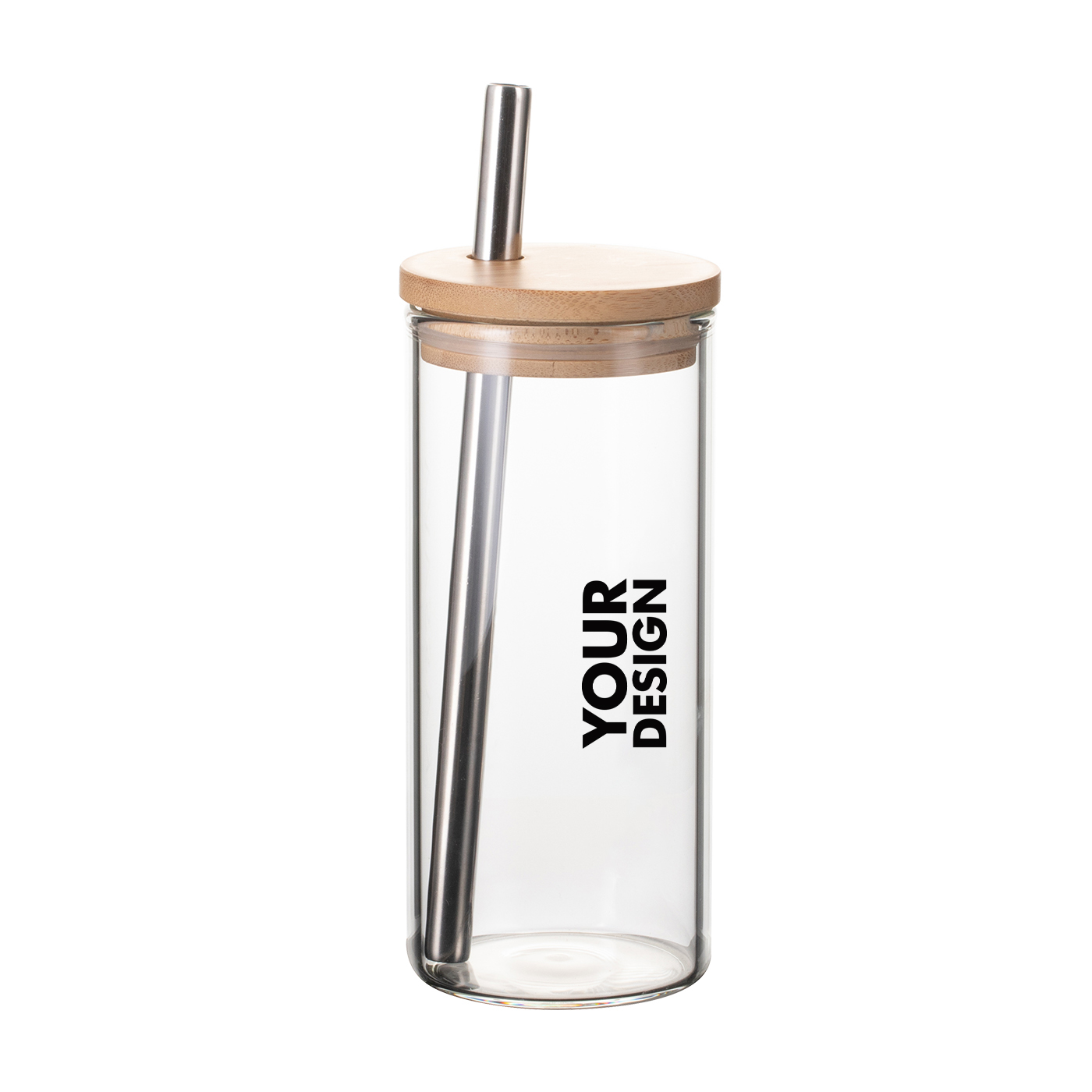 20 oz. Can Glass With Silver Straw1