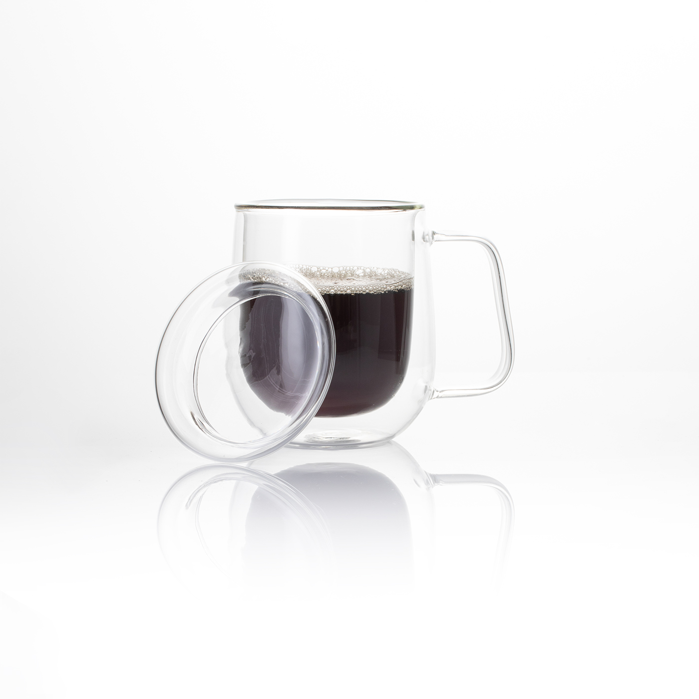 14 oz. Double-layer Glass Mug With Lid2