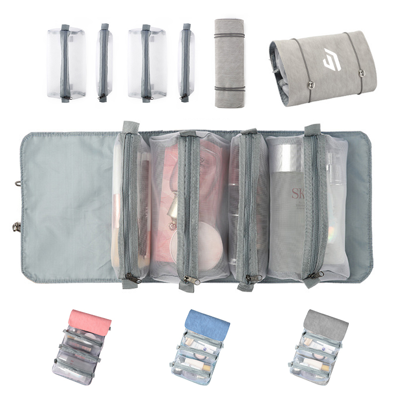 4 Fold Detachable Roll Up Makeup Bag