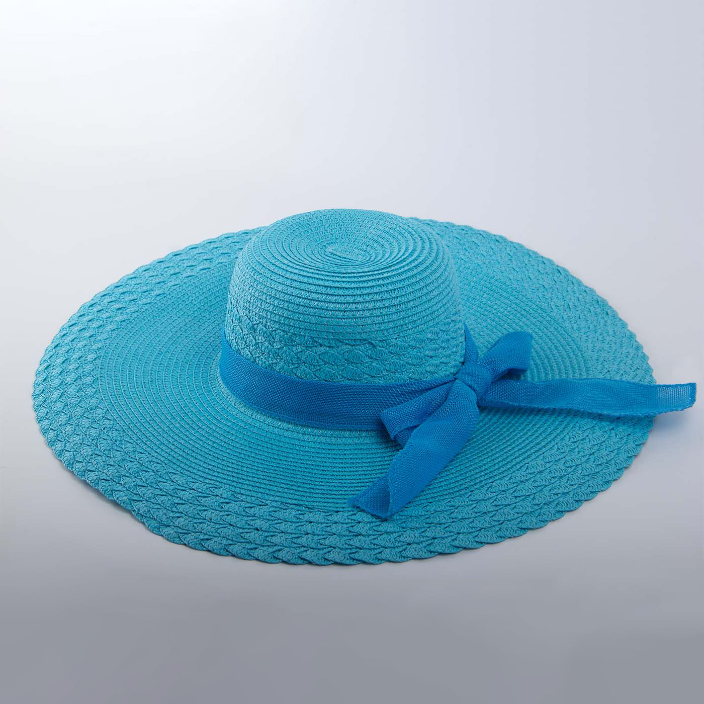 Foldable Wide Brim Floppy Straw Hat With Bow3