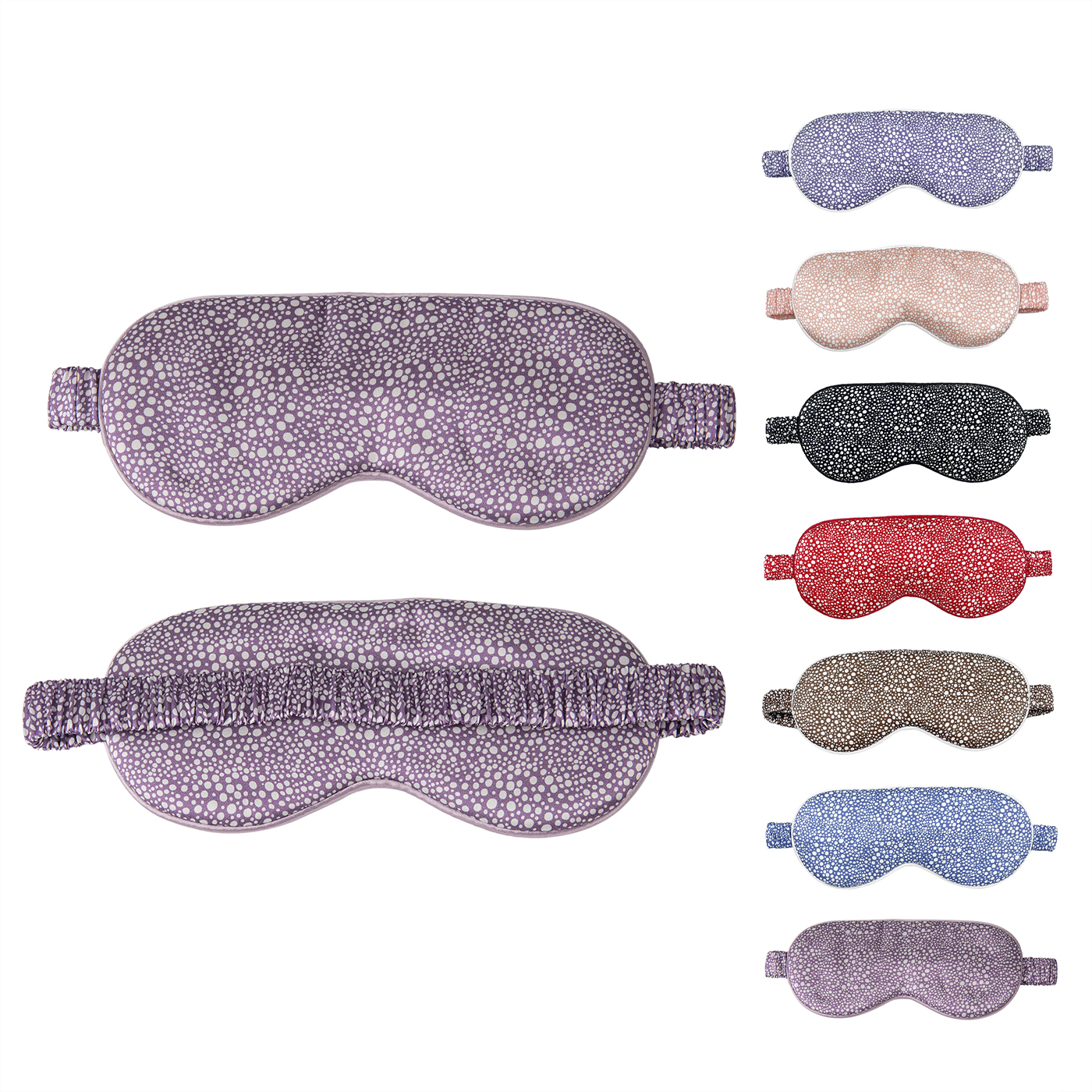 Polka Dot Print Silk Eye Mask