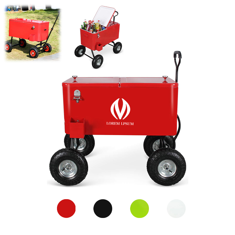 80 Qt Rolling Cooler Ice Chest Wagon