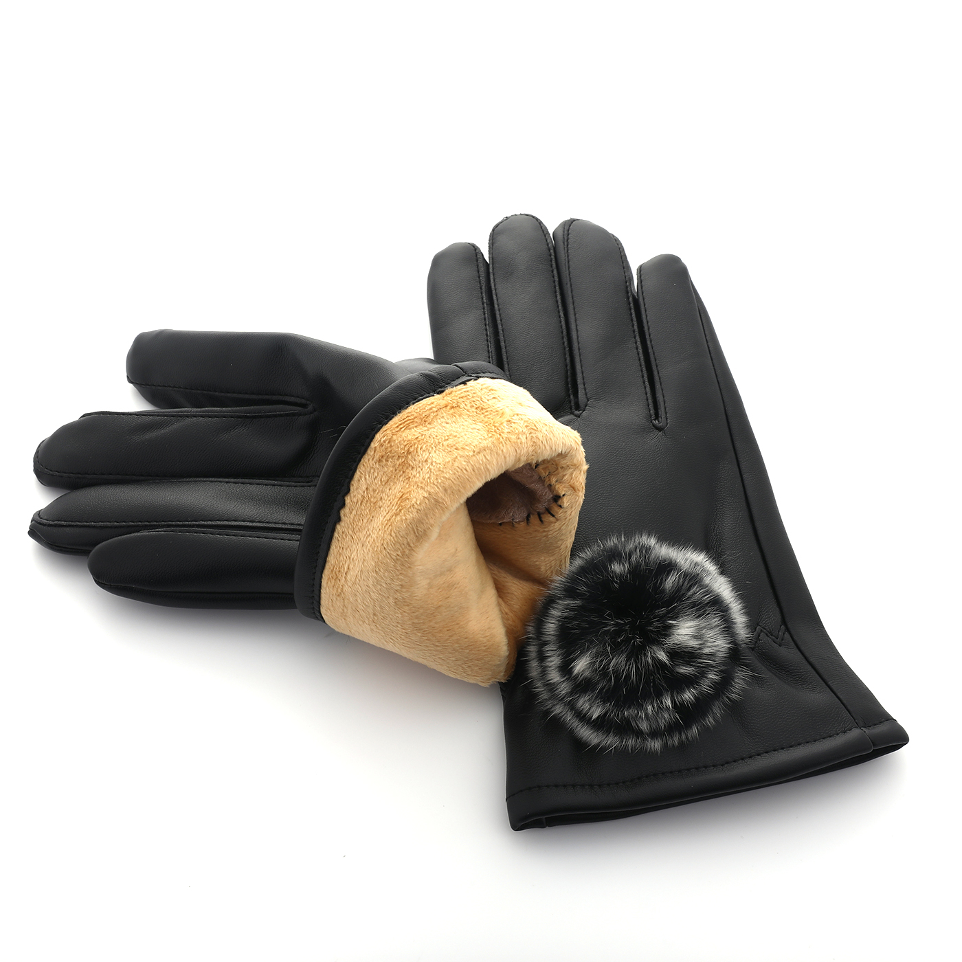 Touch Screen Warm Gloves With Pompom2
