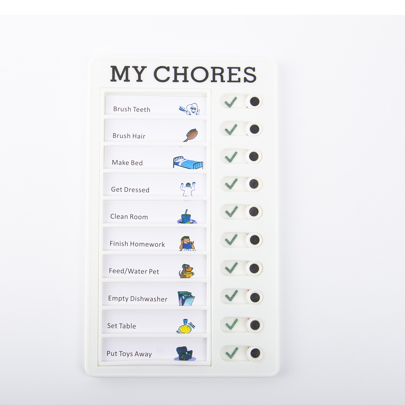 RV Checklist Memo Plastic Board With Sliding Button2