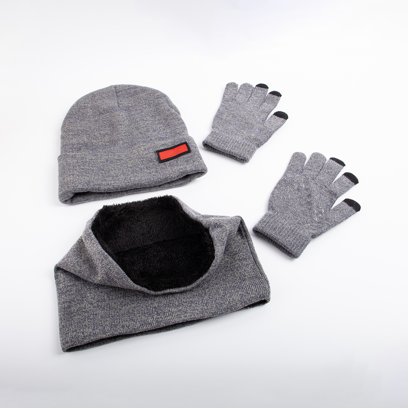 3 Pcs Beanie Scarf Gloves Set4