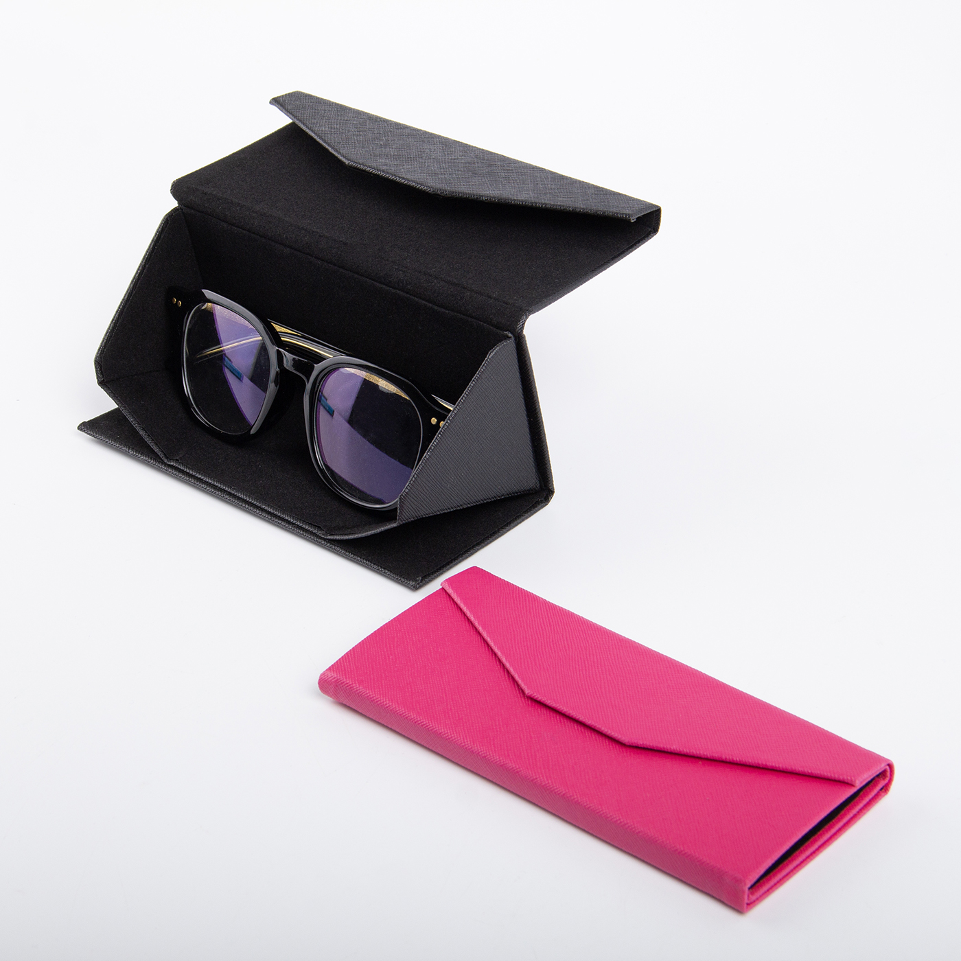 Leather Triangular Folding Glasses Case4