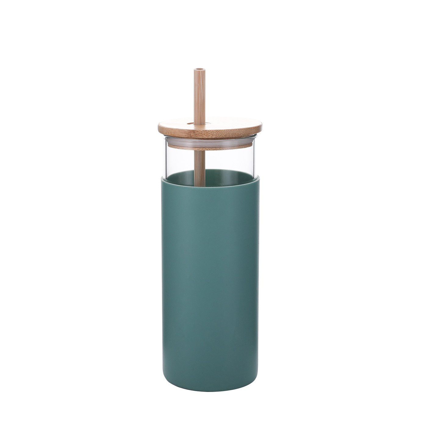 16 oz. Glass Tumbler With Sleeve And Bamboo Straw & Lid2
