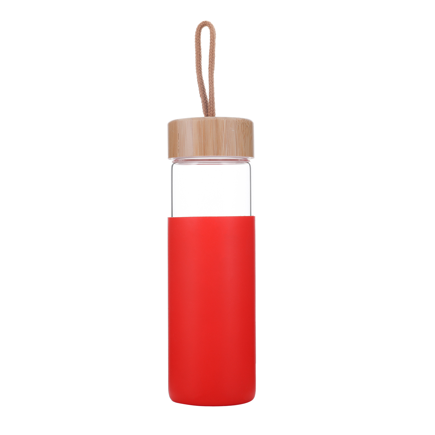 17 oz. Wide Mouth Glass Water Bottle With Bamboo Lid2
