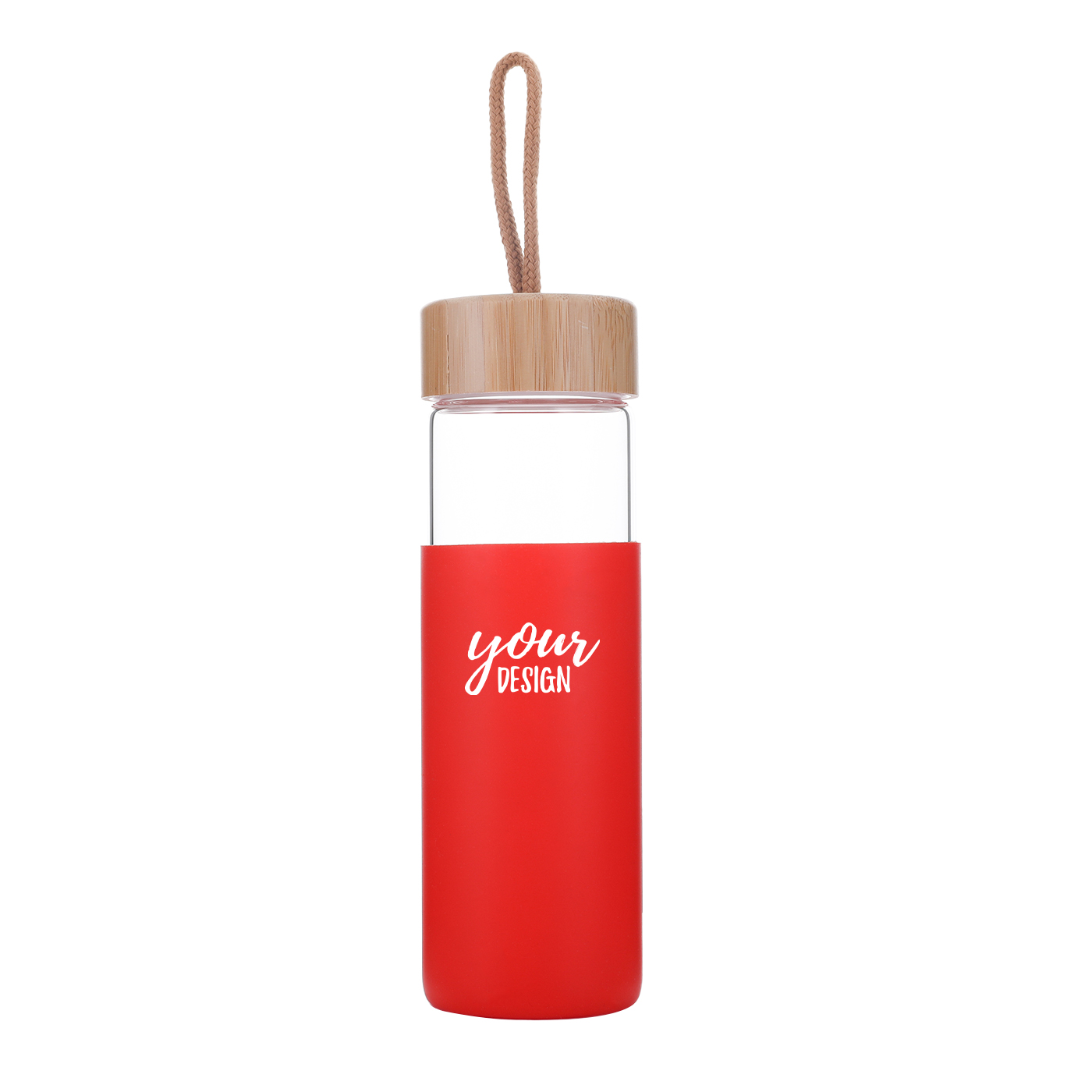 17 oz. Wide Mouth Glass Water Bottle With Bamboo Lid1