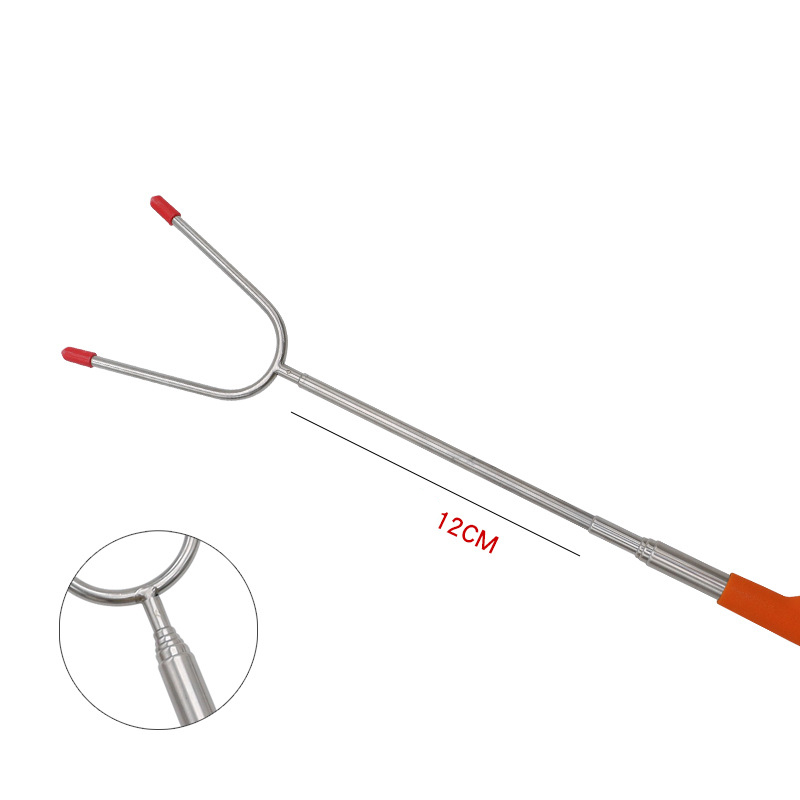 U Shaped Telescopic BBQ Fork With PVC Handle2