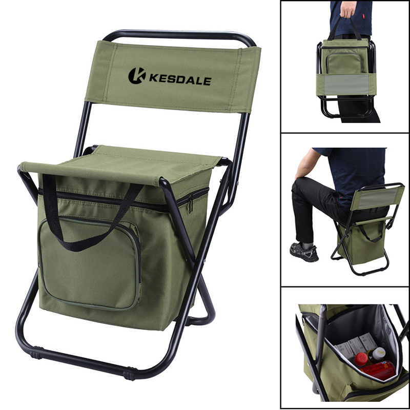 Folding Stool Chair With Cooler Bag