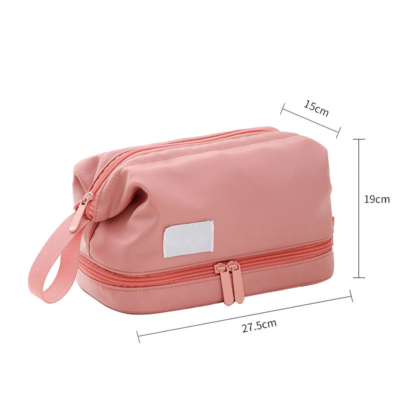 Double Layer Cosmetic Bag With Brush Compartment2