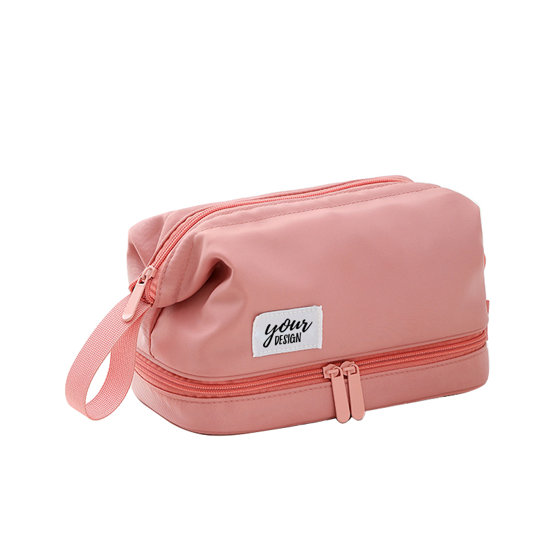 Double Layer Cosmetic Bag With Brush Compartment1