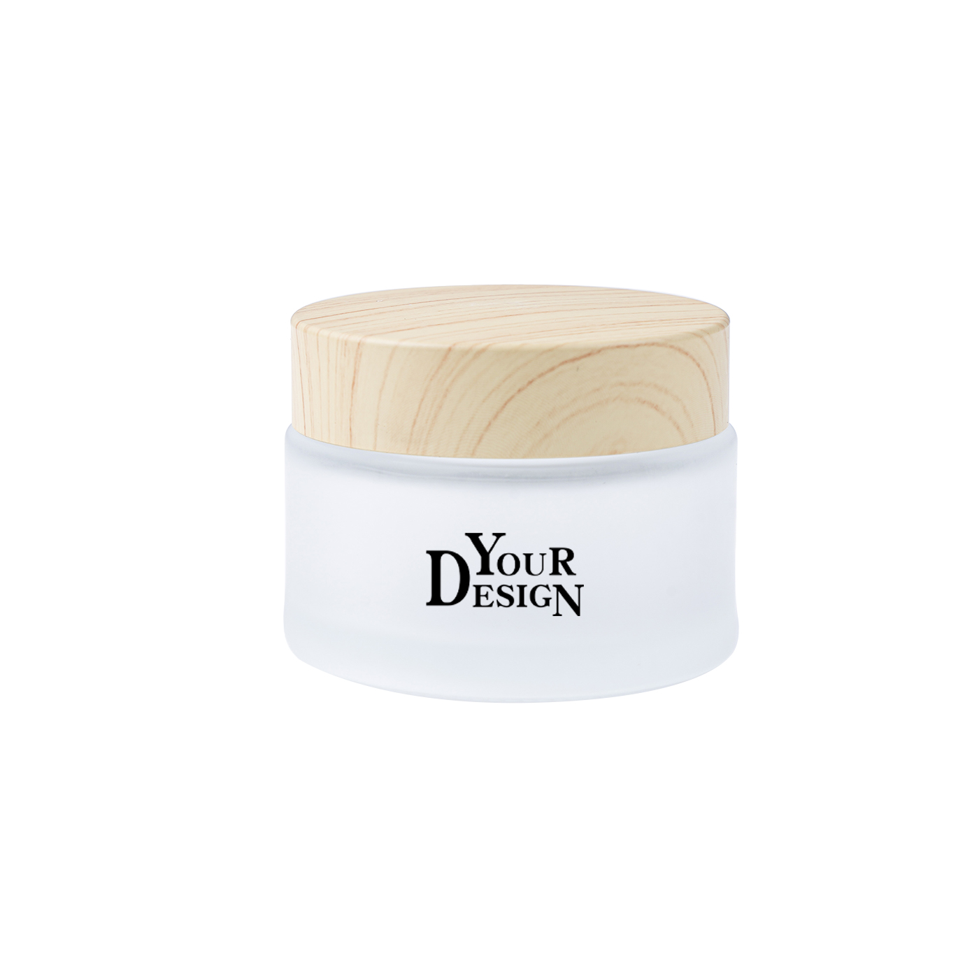 Small Frosted Glass Cream Jar1