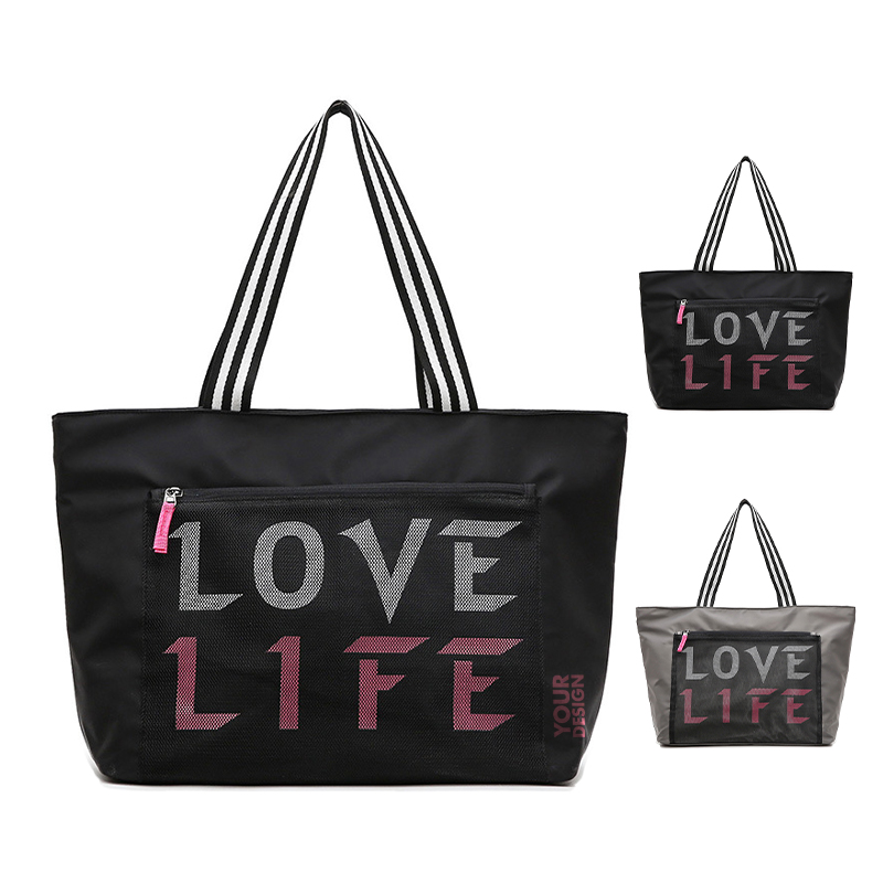 Gym Tote Bag With Big Waterproof Pocket