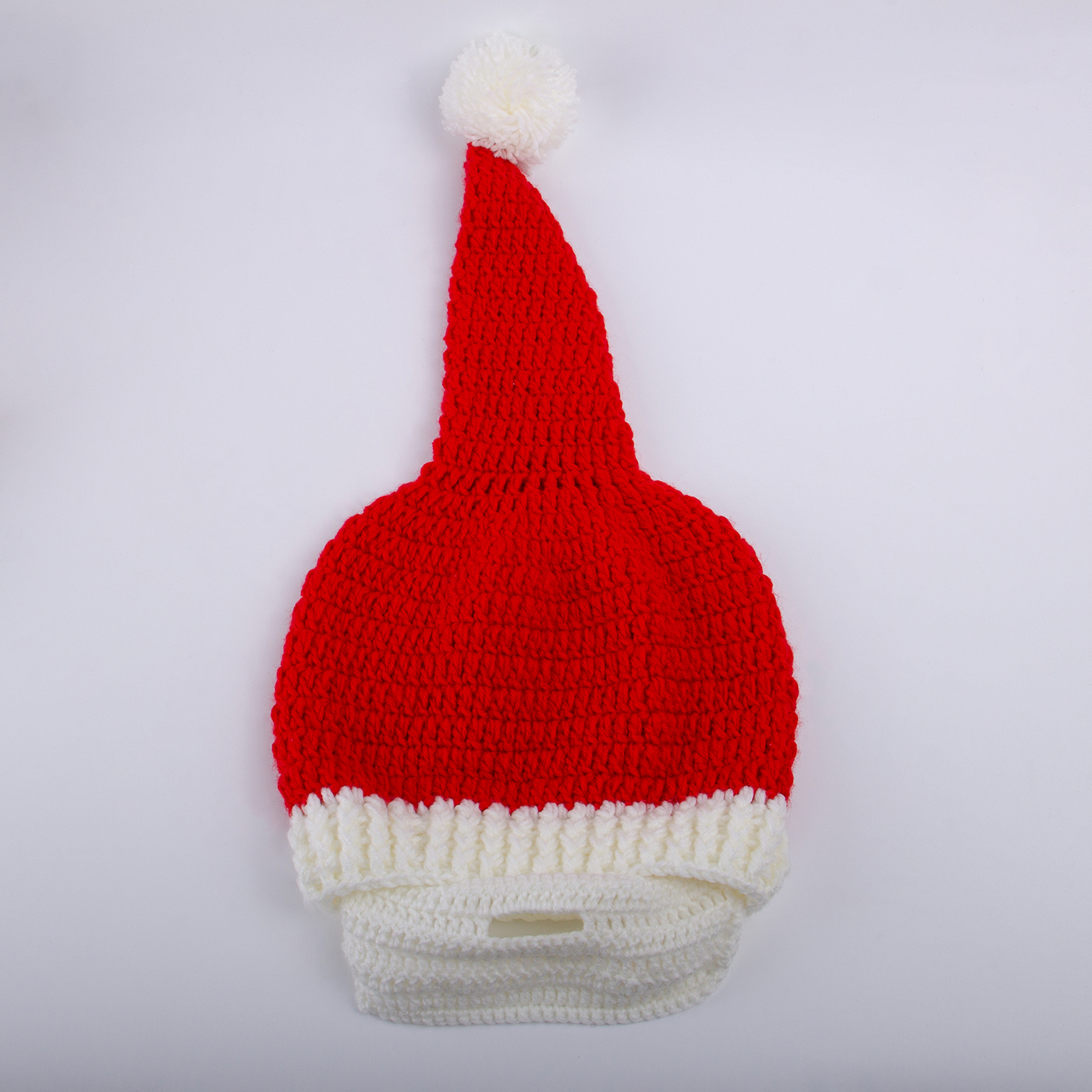 Knitted Santa Hat With Beard Mask2