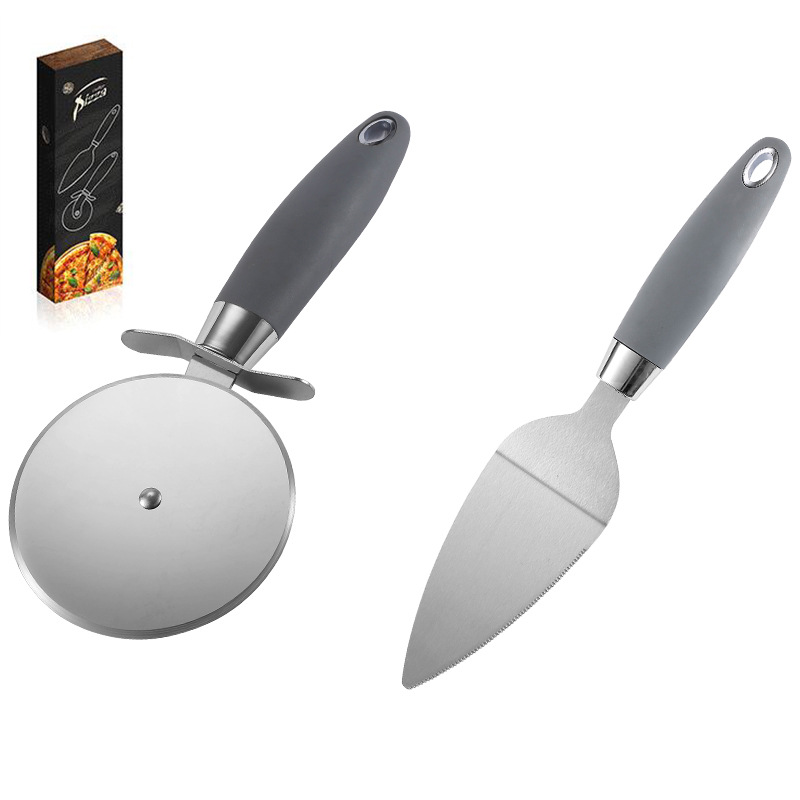 Pizza Cutters Wheel Server Shovel Set