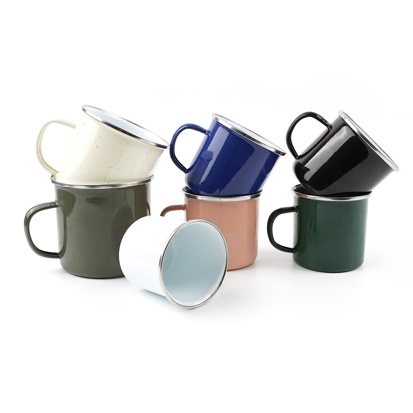 Colored 17 oz. Enamel Mug With Silver Rim2