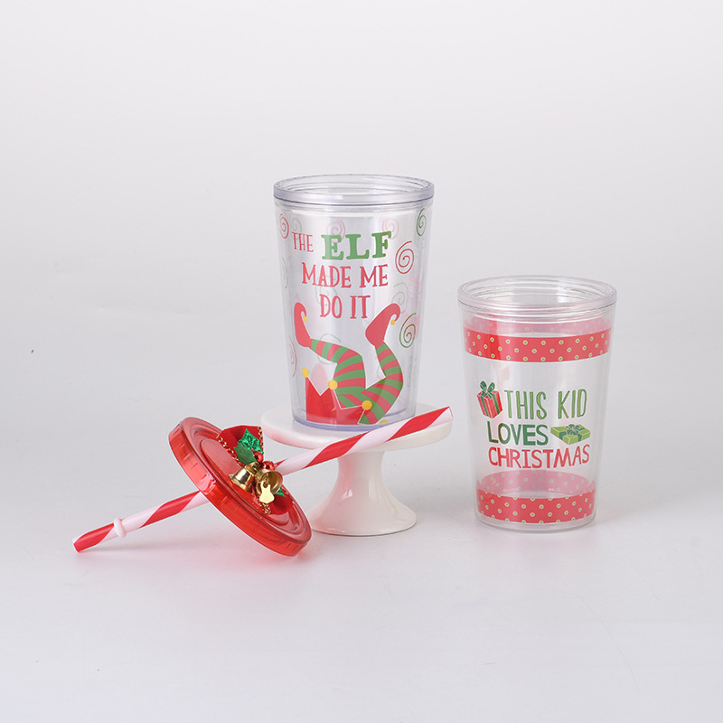 10 oz. Christmas Double Layer Plastic Tumbler1