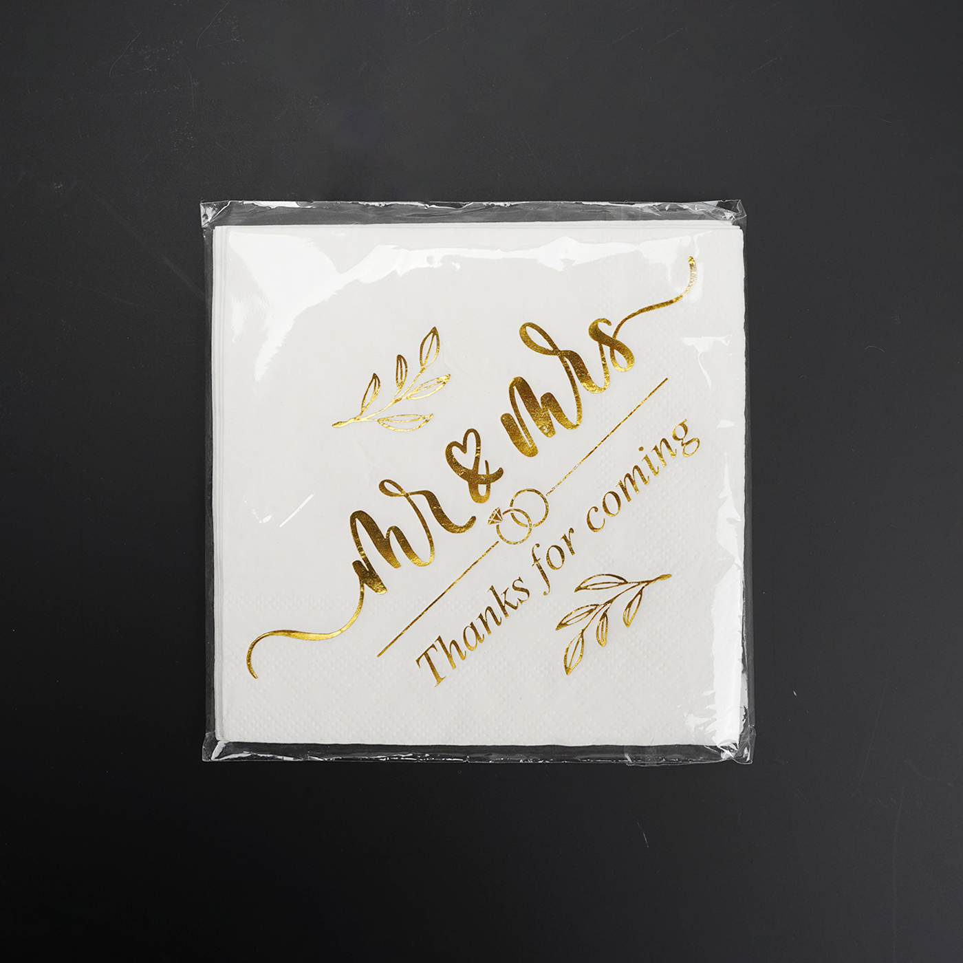 Custom 3 Ply Gold Foil Stamped Napkins2