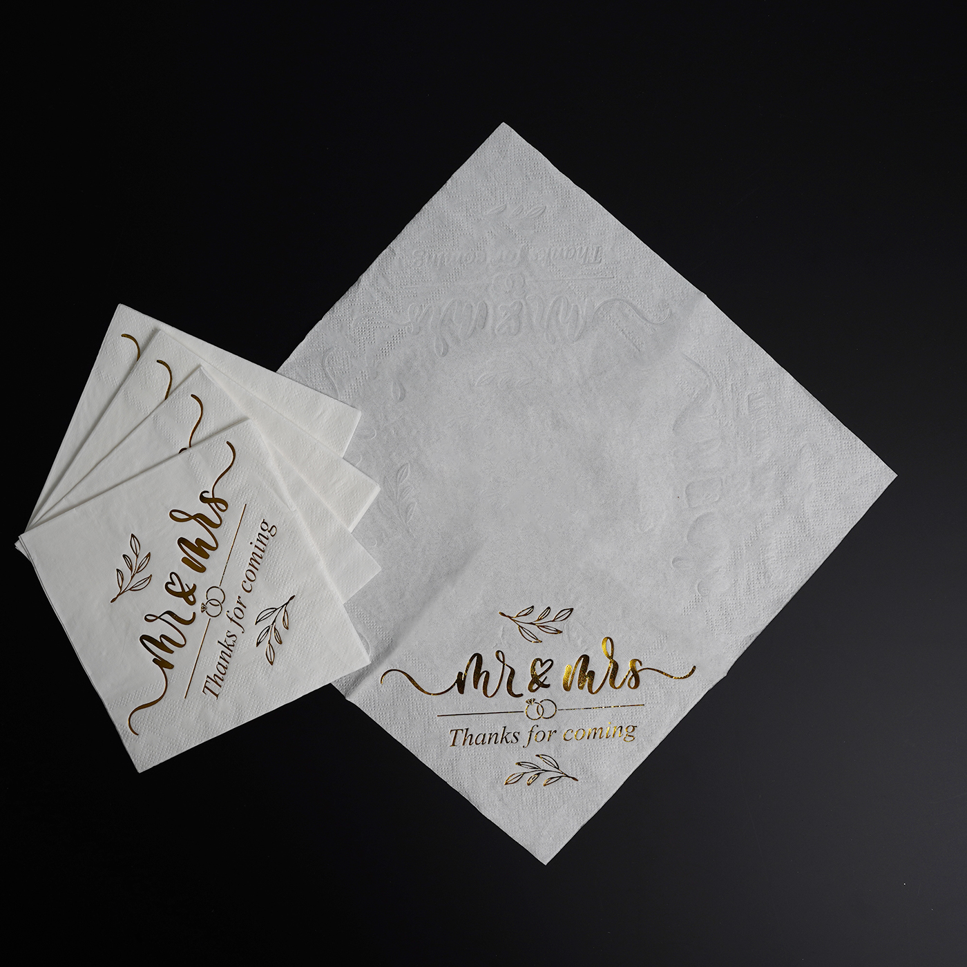 Custom 3 Ply Gold Foil Stamped Napkins3