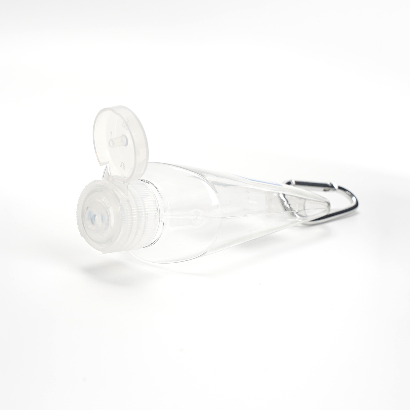2 oz. Clear Hand Sanitizer Gel Bottle With Carabine1