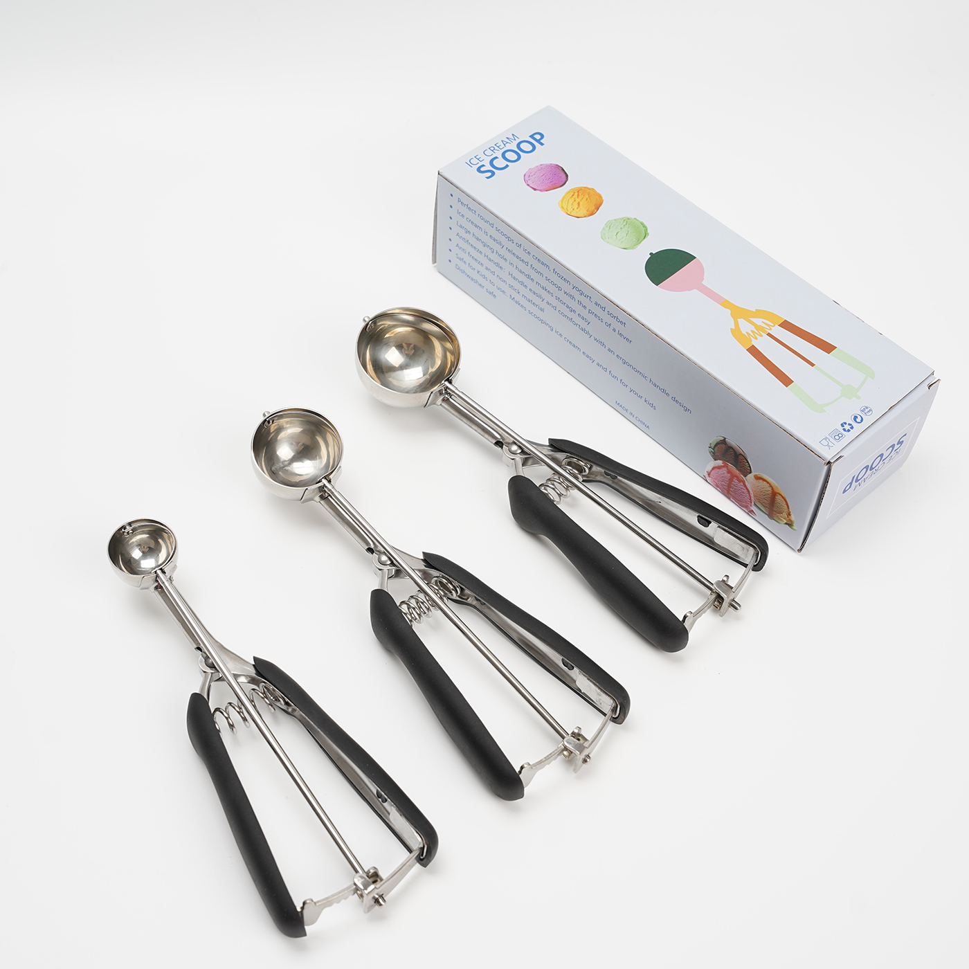 3 Pcs Multifunctional Stainless Steel Ice Cream Scoop2
