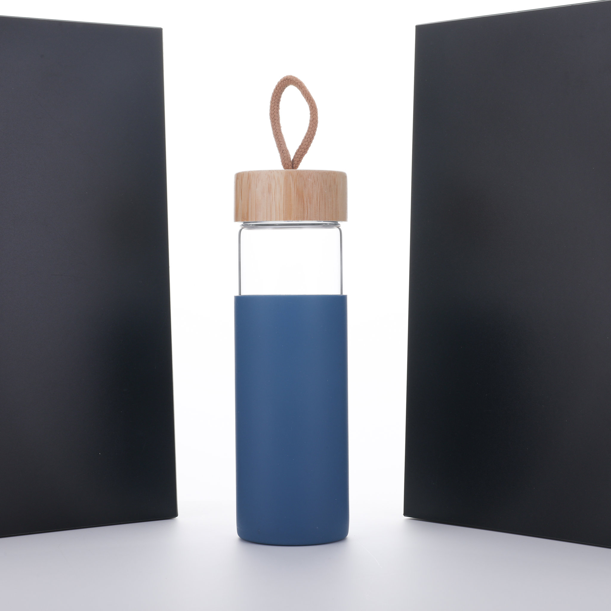 17 oz. Wide Mouth Glass Water Bottle With Bamboo Lid3