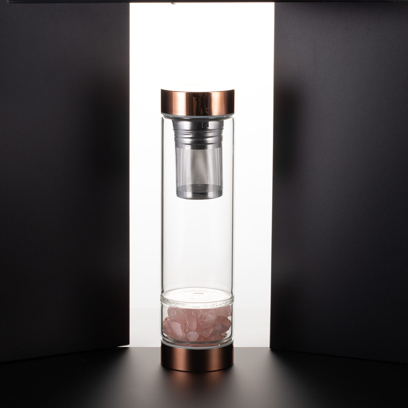 17 oz. Crystal Glass Water Bottle With Tea Infuser4