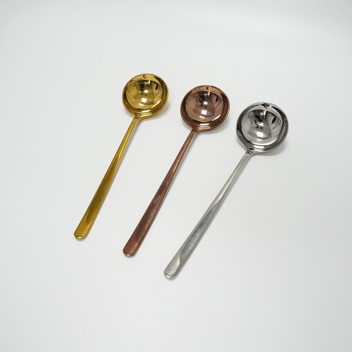 Stainless Steel Golden Round Spoon3