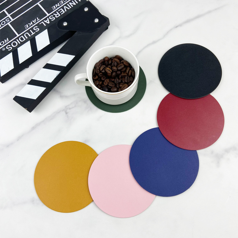 Custom PU Leather Non Slip Coaster