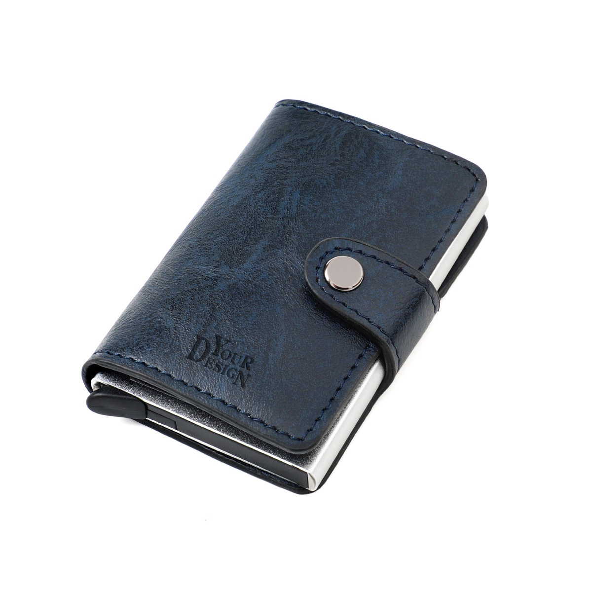 Vintage Leather Metal Credit Card Holder3