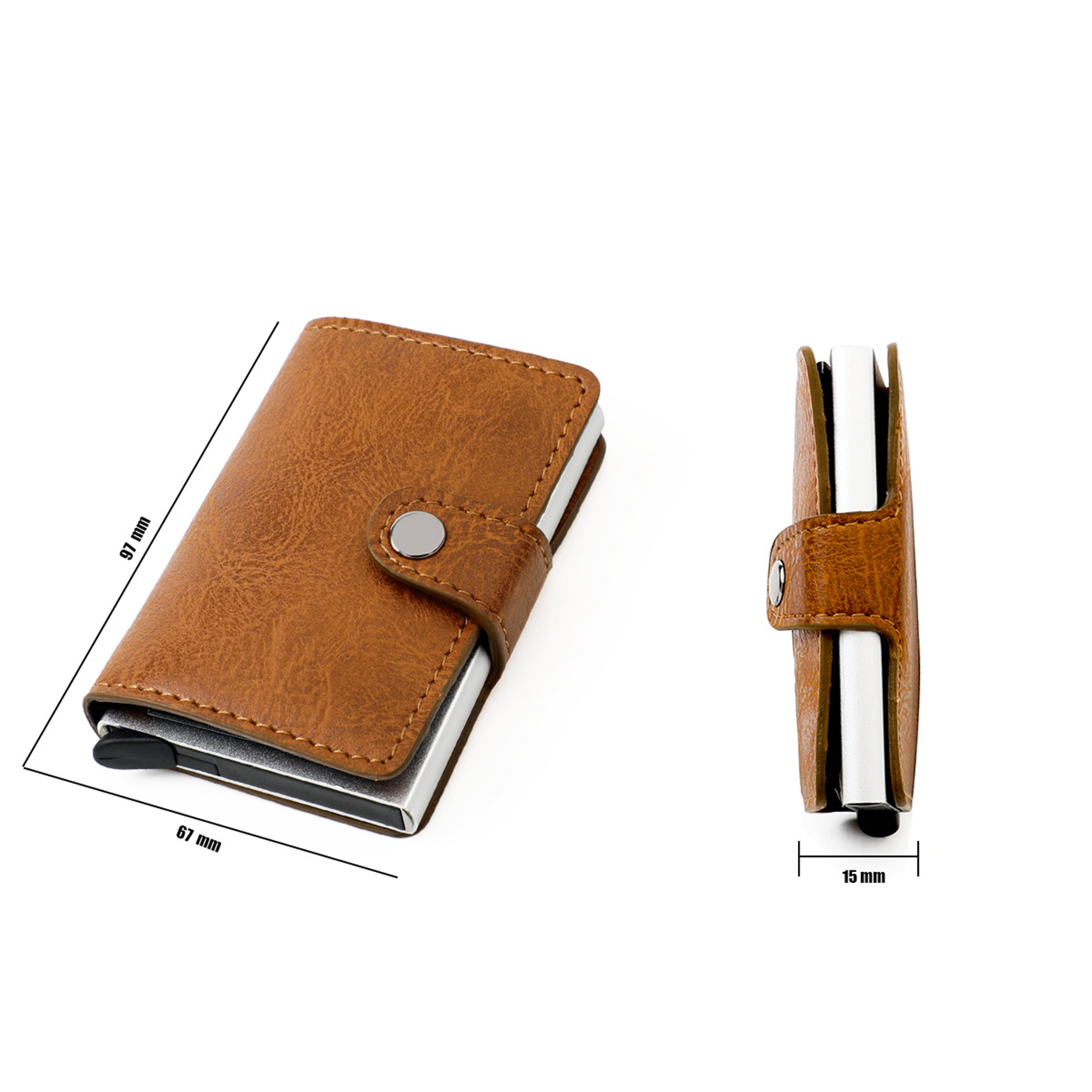 Vintage Leather Metal Credit Card Holder4