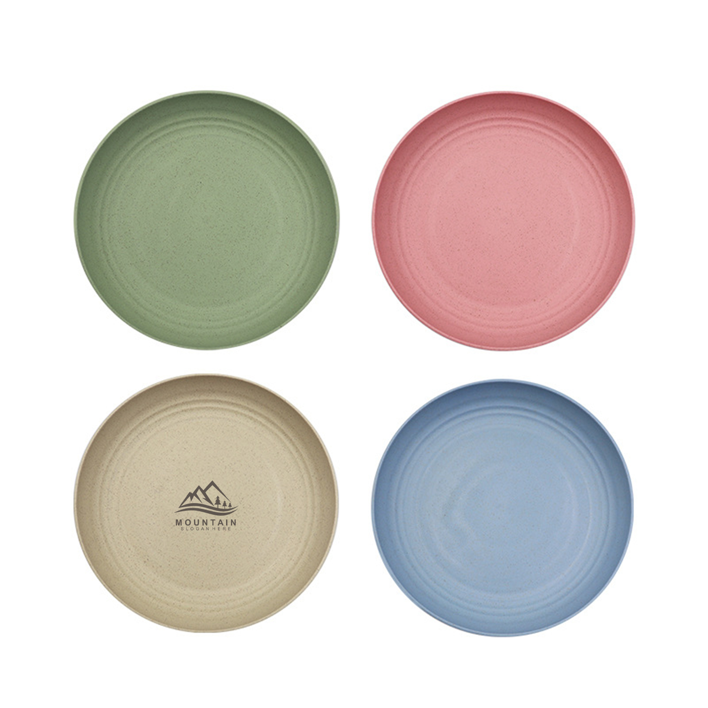 Four Pack Wheat Straw Household Unbreakable Plate2