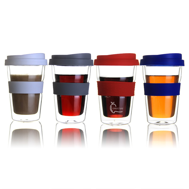 12 oz. Clear Mug With Silicone Lid And Sleeve