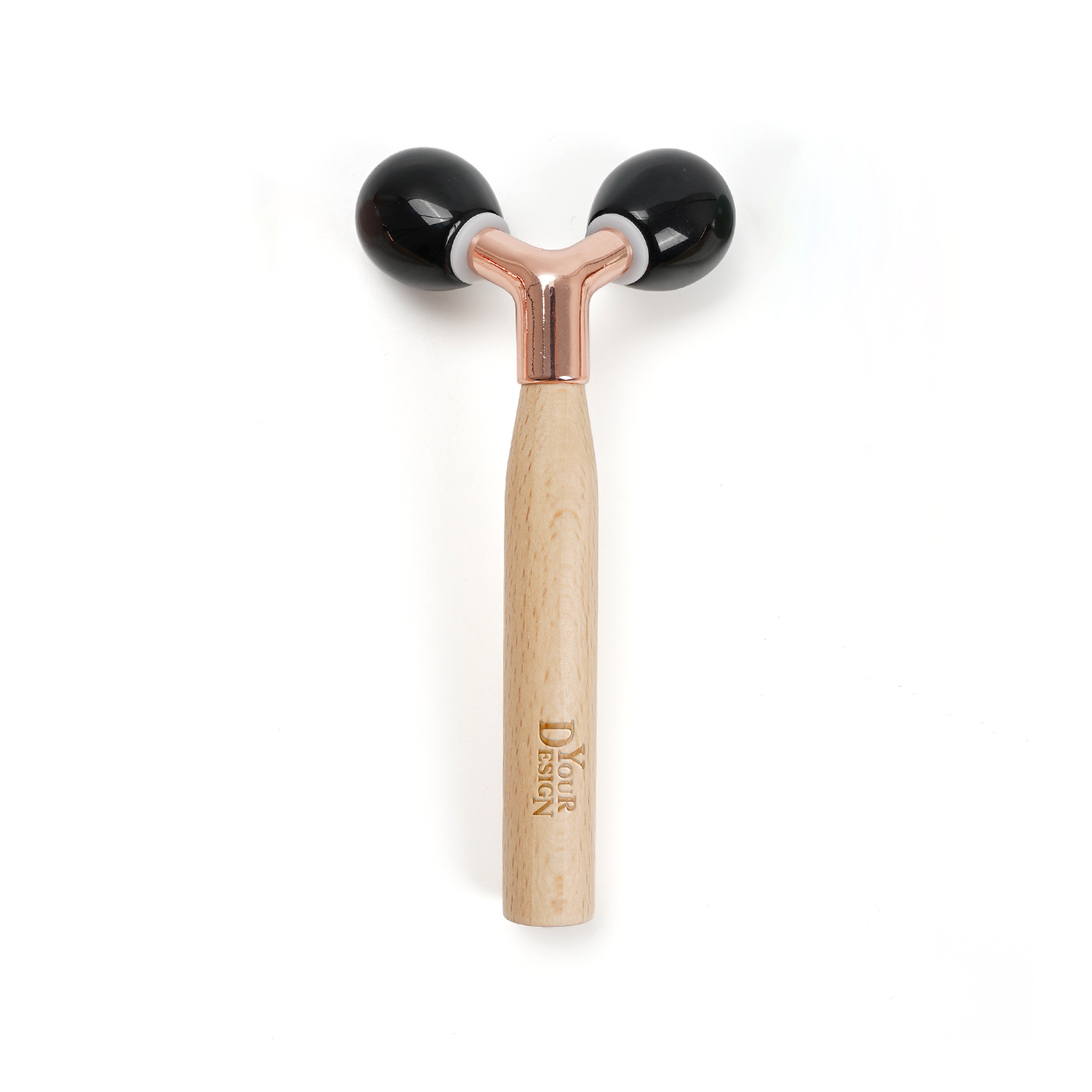 Obsidian Facial Massage Roller With Wooden Handle1