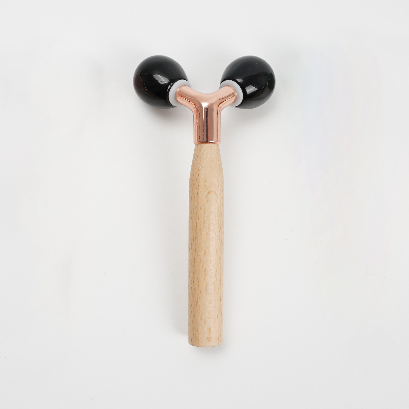 Obsidian Facial Massage Roller With Wooden Handle3